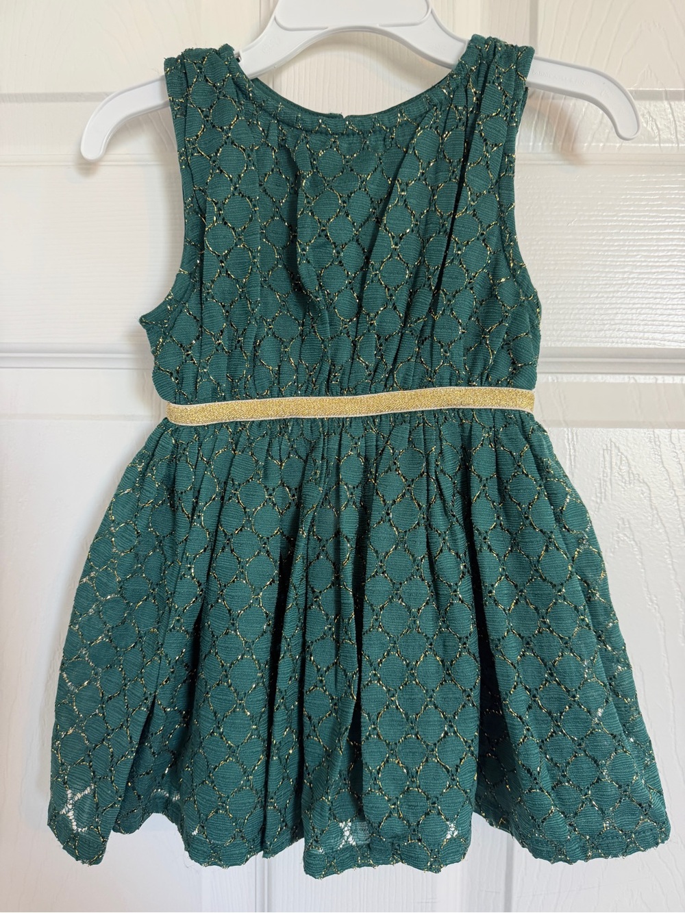 Cat & Jack Teal Party Dress with Gold Waistband